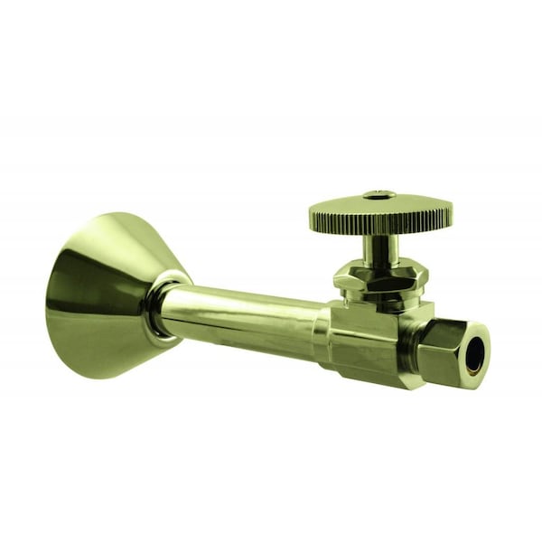 Westbrass Straight Stop, 1/2" Copper Sweat x 3/8" OD Comp. in Polished Brass D1114-01 - main